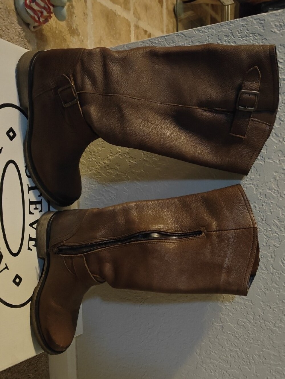 Steve Madden Fairmont Brown Leather Boots Size 9 - Picture 2 of 12